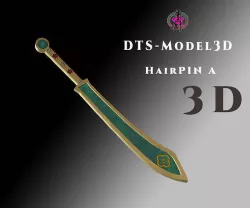 DTS - Model3D - HairPin A Low-poly 3D model