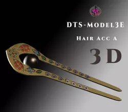 DTS - Model3E - Hair Acc B Low-poly 3D model