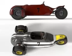 Dune buggy car with 4 skins 3D Low-poly 3D model