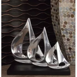 Evatt Silver Aluminum Three Sail Sculpture Low-poly 3D model