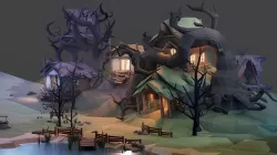 Fantasy Houses Low Poly Asset Low-poly 3D model