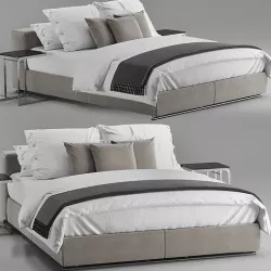 Flexform Groundpiece slim bed 3D model
