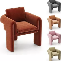 Floria velvet chair 3D model