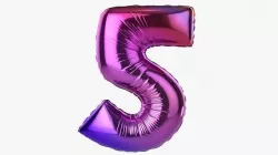 Foil balloon number five 5 3D model