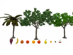 FRUITS AND TREES LOW POLY PACK Low-poly 3D model