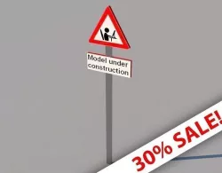 Funny Sign for 3D models - Model Under Construction Low-poly 3D model