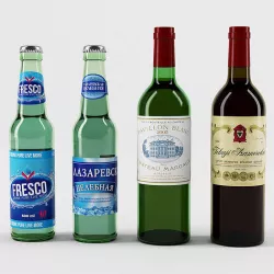 Glass bottles 3D model