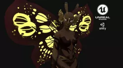 Gold Moth Low-poly 3D model