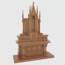 Gothic wooden altar Low-poly 3D model