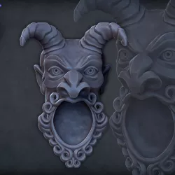 Green demon head