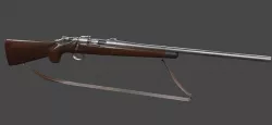 gun download with human and rig free Low-poly 3D model