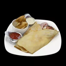 Ham Bacon Egg Crepe Low-poly 3D model