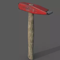 Hammer Damaged Low-poly 3D model