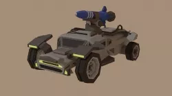 HellRIder low-poly sci-fi rocket truck Low-poly 3D model