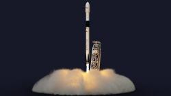 Launch falcon 9 with smoke 3D model