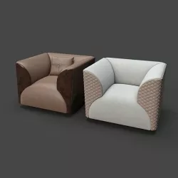 Leather armchair 3D model