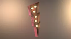 Lightning Bolt Rusted Sign Low-poly 3D model
