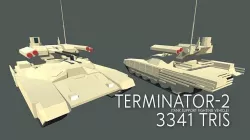 Low-Poly Terminator-2 Tank Support Fighting Vehicle Low-poly 3D model