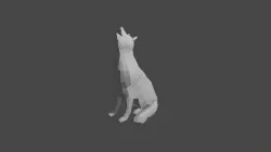 low poly wolf 3D model