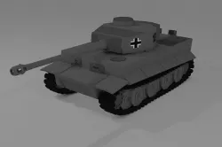 LowPoly tank TIger H1 Low-poly 3D model