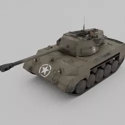 M18 HellCat Tank Destroyer Low-poly 3D model