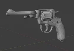 M1895 Nagant revolver  Low-poly 3D model