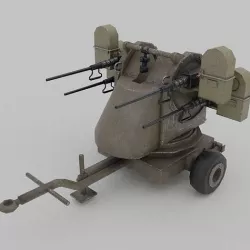M45 Quadmount meat chopper AA Gun Low-poly 3D model
