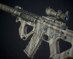 M4A1 Custom-02 Modular Low-poly 3D model