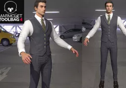 Man s working Suit Game Assets Low-poly 3D model