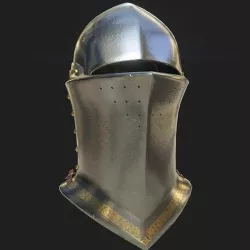 Medieval jousting helmet Low-poly 3D model