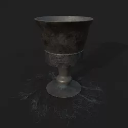 Medieval Style Goblet and Spider Web Low-poly 3D model