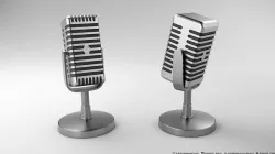 Microphone with a 50s aesthetic - 2k Textures  3D model