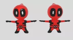  Mini Deadpool Low-poly 3D model