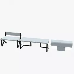 Minimalistic Sci-Fi Tables Low-poly 3D model