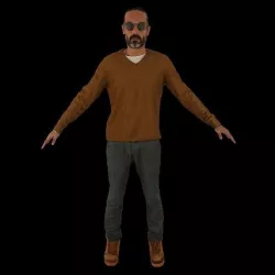 No465 - Cool Glasses Male A Pose 3D model