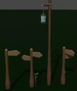 Off The Trail Signs and Light Mini Pack by PHONYCO Low-poly 3D model