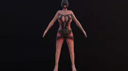 Parasit girl - Second form - Game Ready Low-poly 3D model
