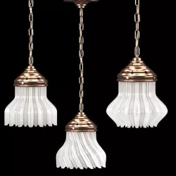 Pendant lighting copper and glass 3D model