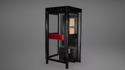 Phone Box Cyberpunk game readty Low-poly 3D model