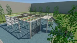 Playground with climbing wall 3D model