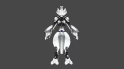 Pokemon Mewtwo with Armor Low-poly 3D model