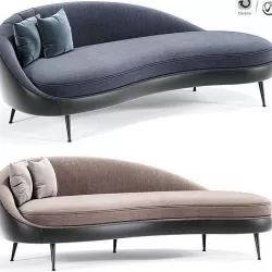 Porto Sand Curve Sofa 3D model