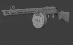 PPSh-41 Low-poly 3D model