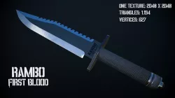 Rambo Knife Low-poly 3D model