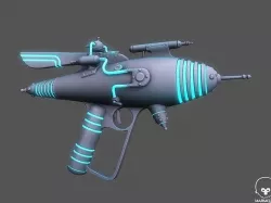 Retro Pbr Textured Raygun Low-poly 3D model