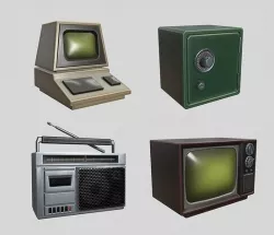 Retro Technic Stylized Pack Low-poly 3D model