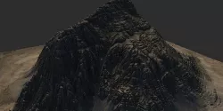 Sand Terrain - 4 OBJ High Poly to Low Poly - Tall Mountain 3D model