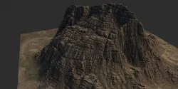 Sand Terrain - 4 OBJ High Poly to Low Poly - Tall Mountains Low-poly 3D model