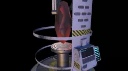 Sci-fi glass container Low-poly 3D model