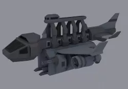 Sci-fi LowPoly cargo space ship Low-poly 3D model